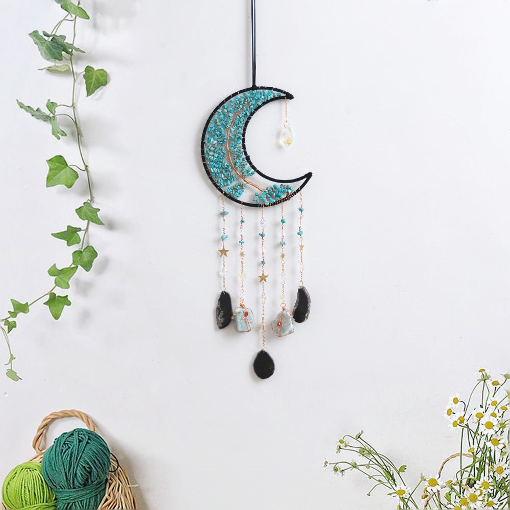 Turquoise blue moon suncatcher