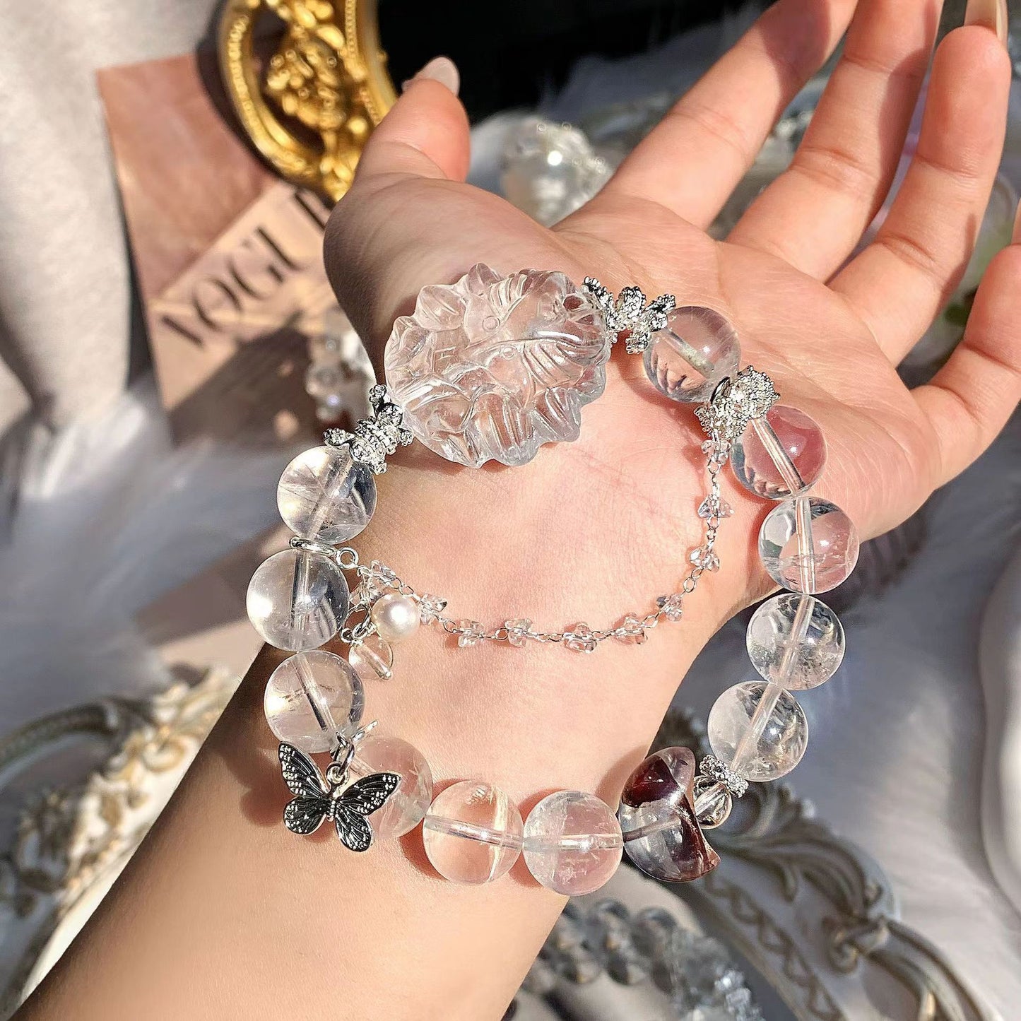 Clear Quartz Fox Bracelet