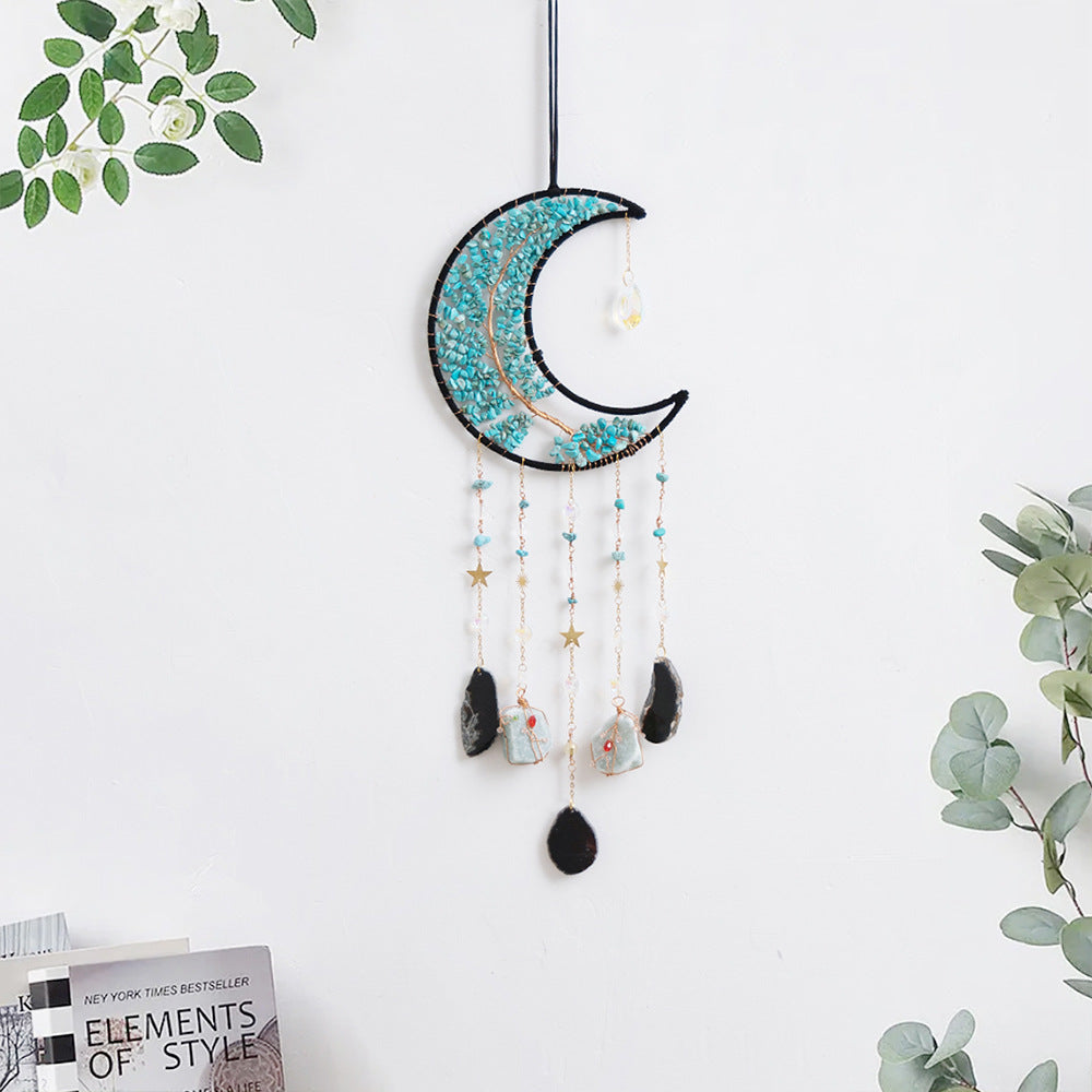 Turquoise blue moon suncatcher