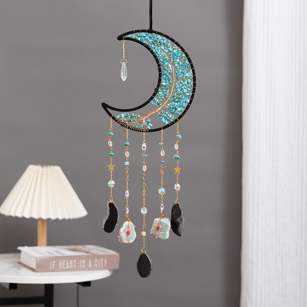 Turquoise blue moon suncatcher