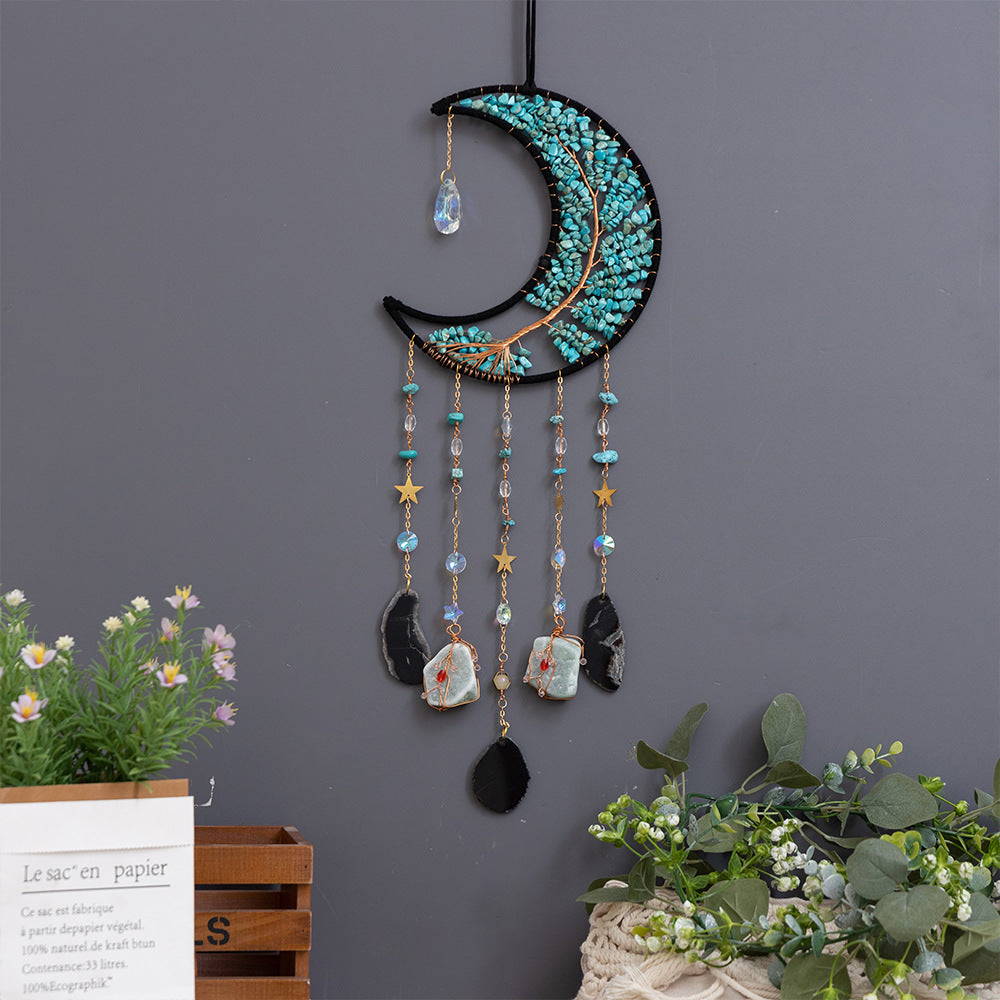 Turquoise blue moon suncatcher