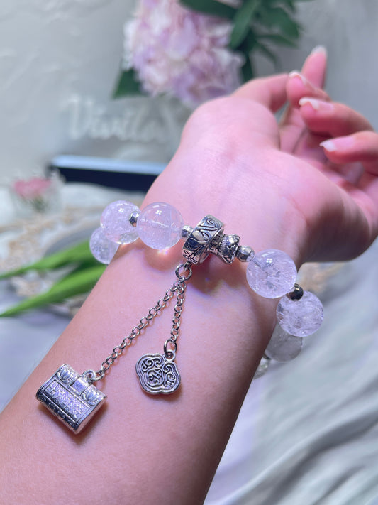 Flash Clear Quartz Butterfly Wings Bracelet