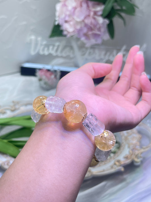 Citrine Angel Bear Bracelet