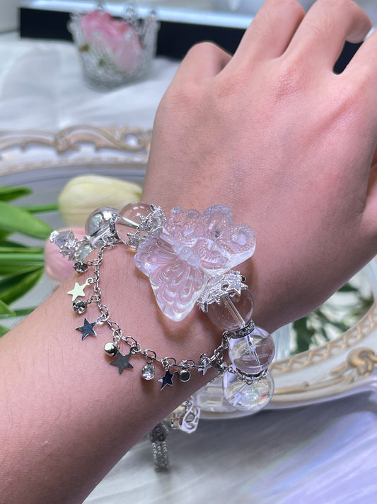 Energy Clear Quartz Butterfly Bracelet